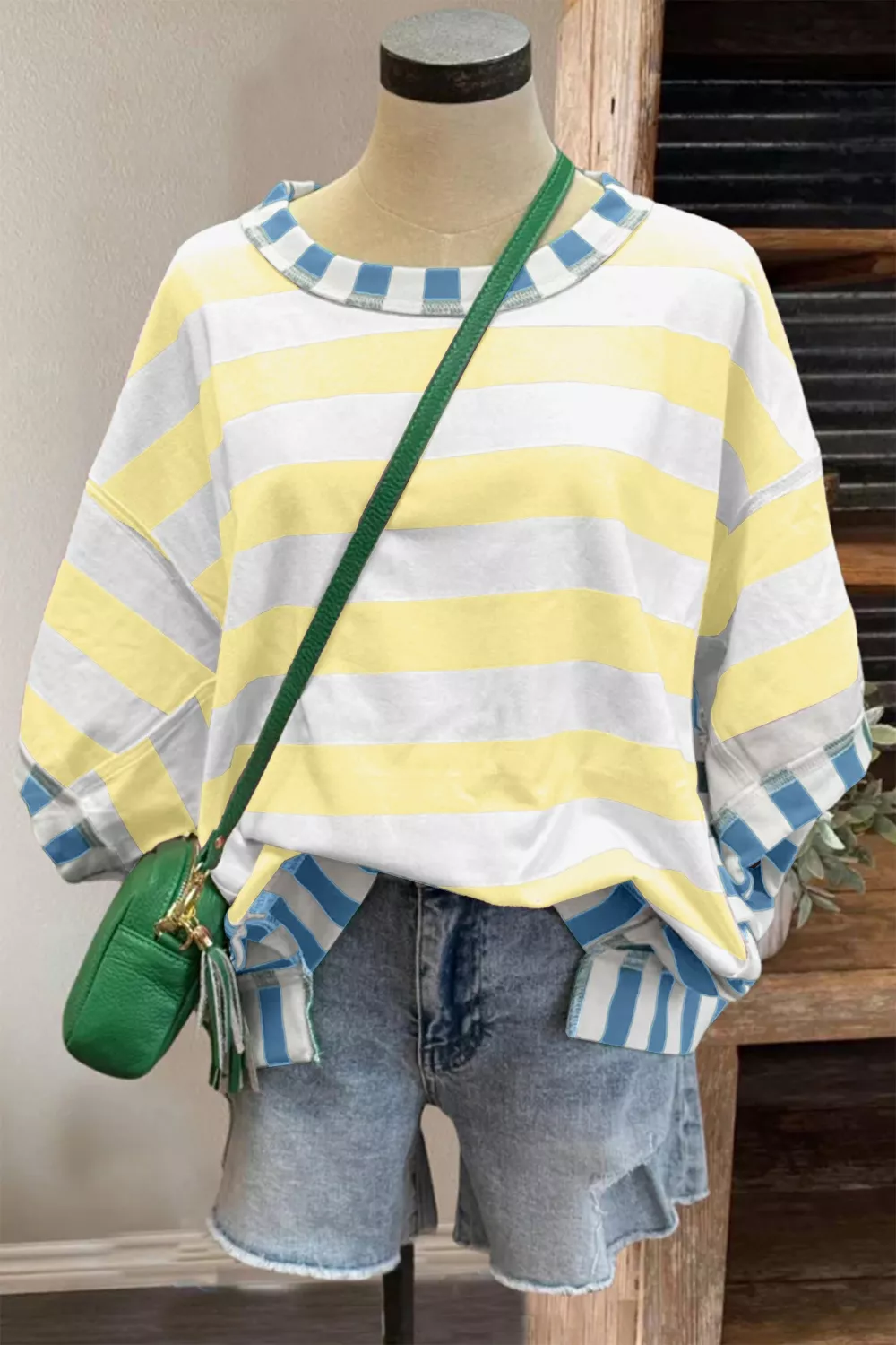 Striped Casual Half Sleeve Top, image 3