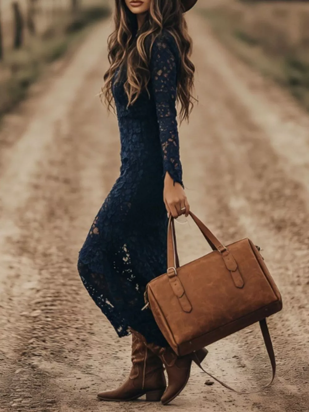 Full Size Lace Long Sleeve Midi Dress Plus Size, image 2
