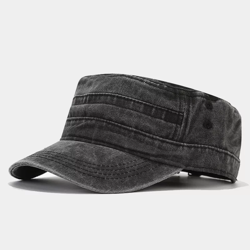 Vintage Washed Cotton Military Cadet Hat, image 5