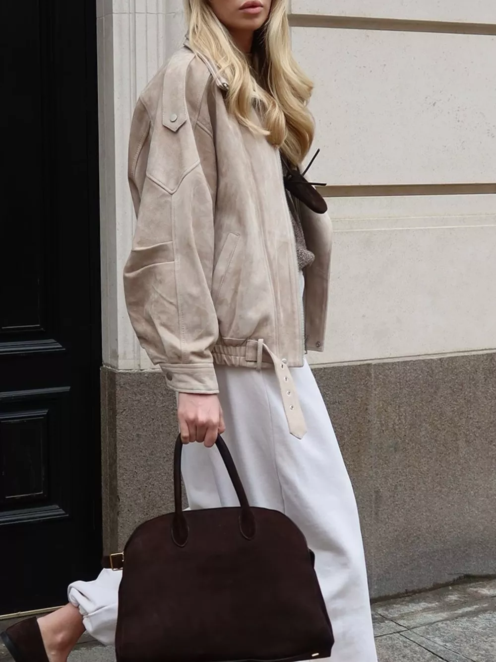 Zip Up Dropped Shoulder Moto Jacket, image 11