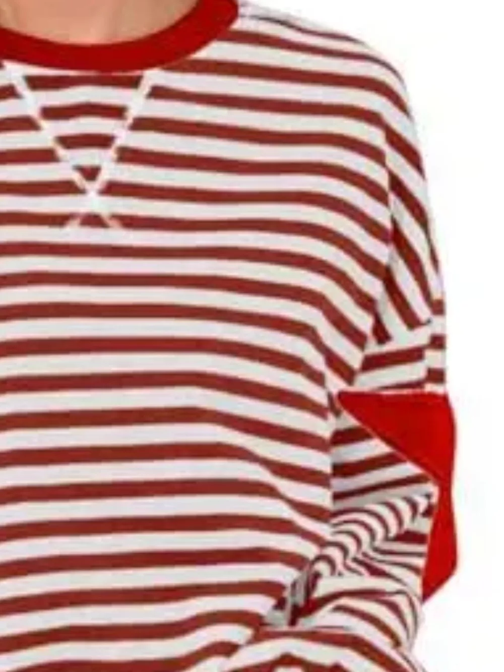 Full Size Star Patch Striped Oversized Sweatshirt Plus Size, image 20