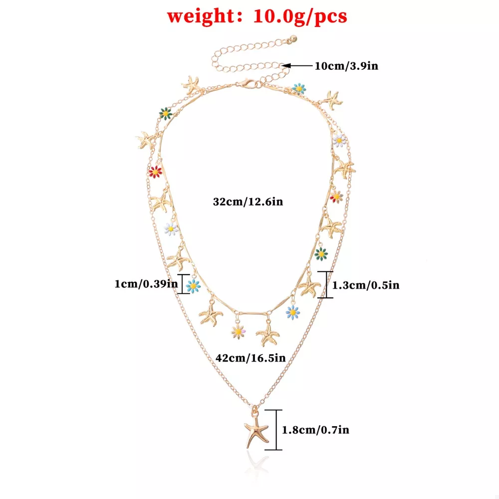 Starfish Charm Double Layered Necklace, image 7