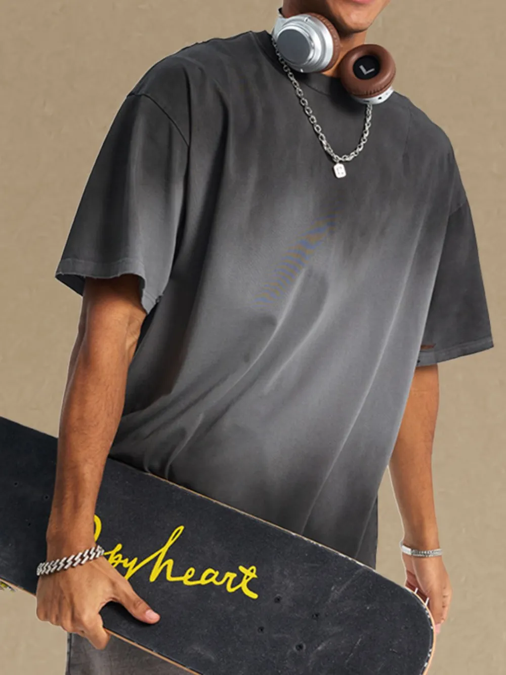 Men's Gradient Round Neck Half Sleeve T-Shirt, image 7