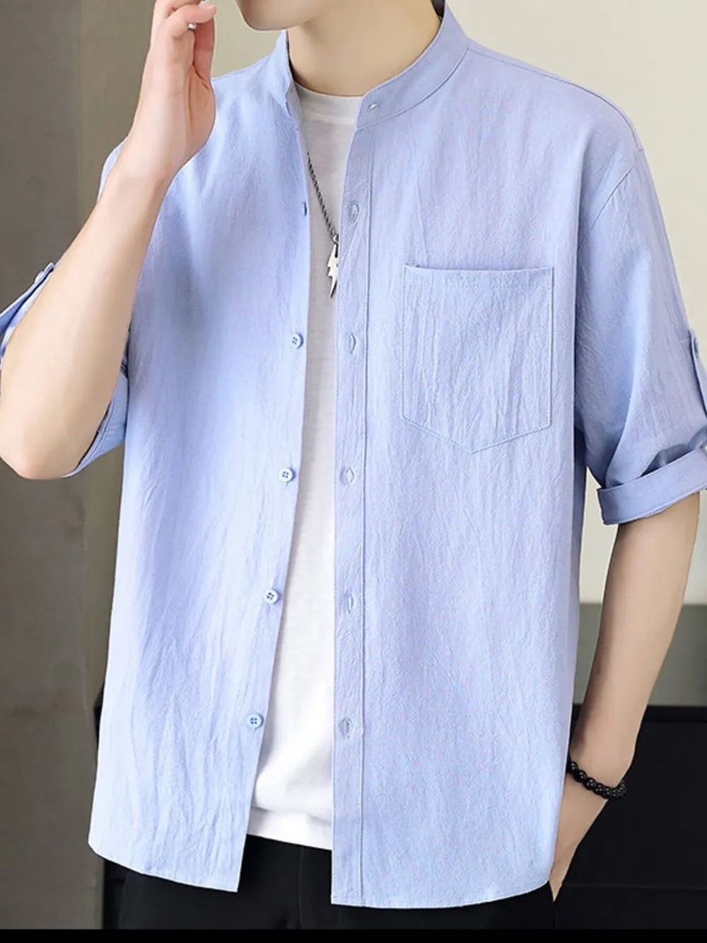 Men's Plus Size Button Up Short Sleeve Shirt, image 10