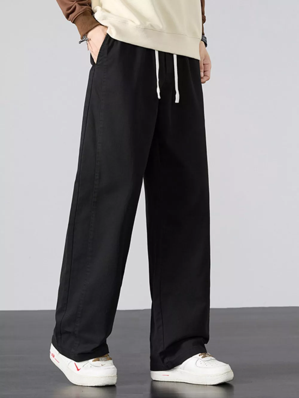 Men's Plus Size Drawstring Wide Leg Pants, image 8