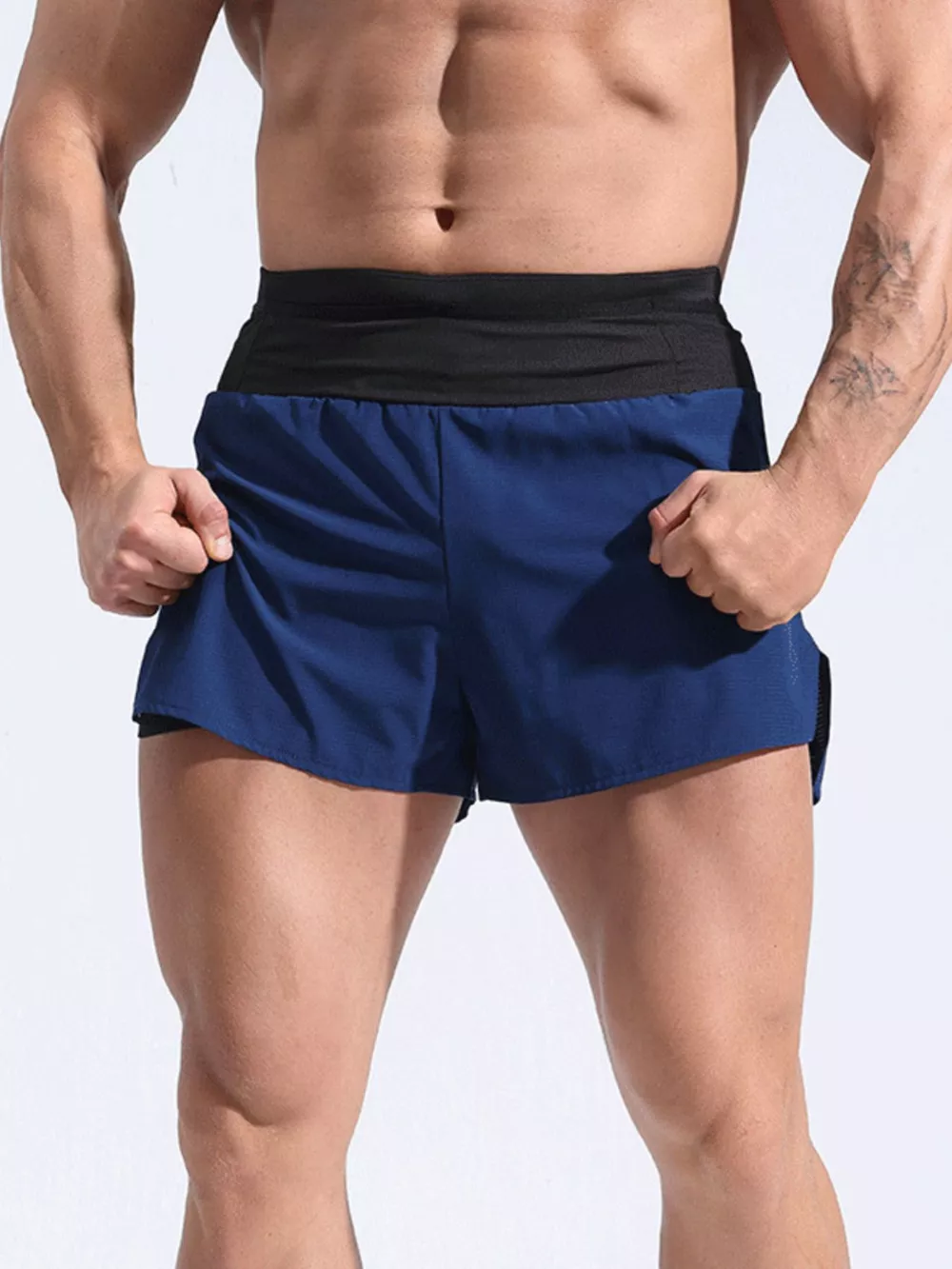Men's Full Size Contrast Active Shorts Plus Size, image 9