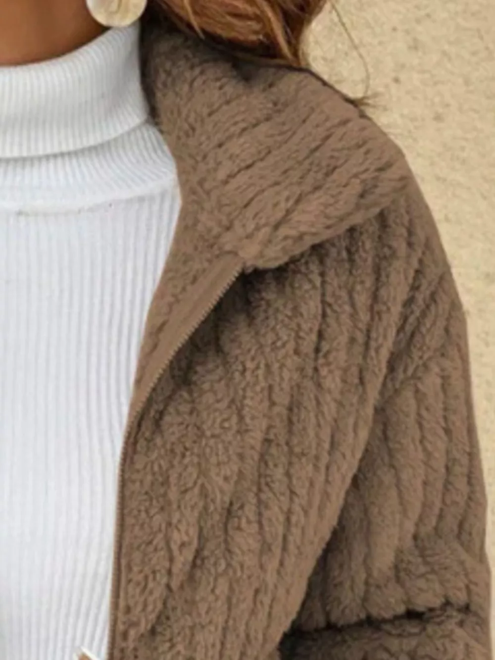 Full Size Faux Fur Zip-Up Outerwear Plus Size, image 12