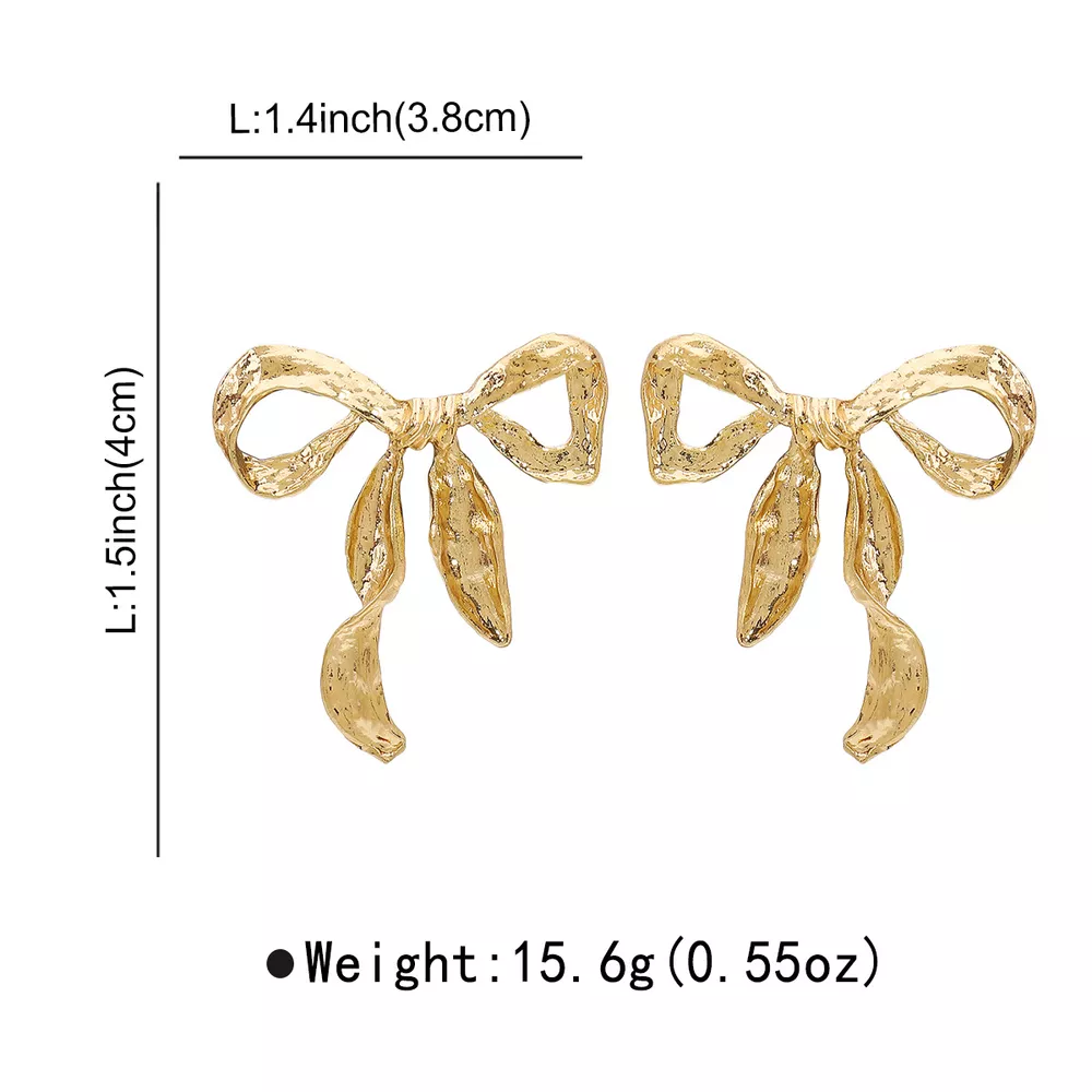 18K Gold-Plated Bow Earrings, image 4