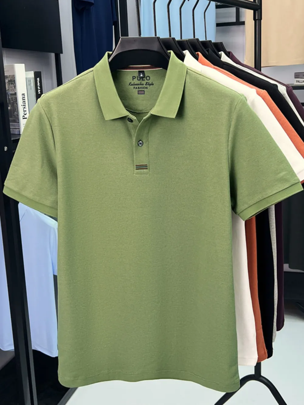 Men's Plus Size Button Detail Short Sleeve Polo, image 2