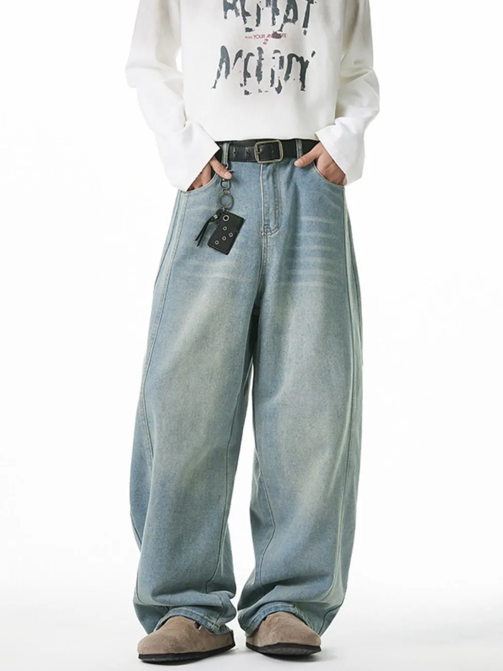 Men's Plus Size Wide Leg Jeans, image 6