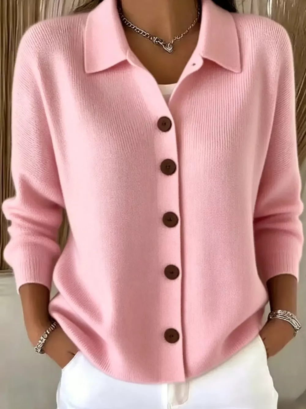 Button-Up Long Sleeve Cardigan, image 8
