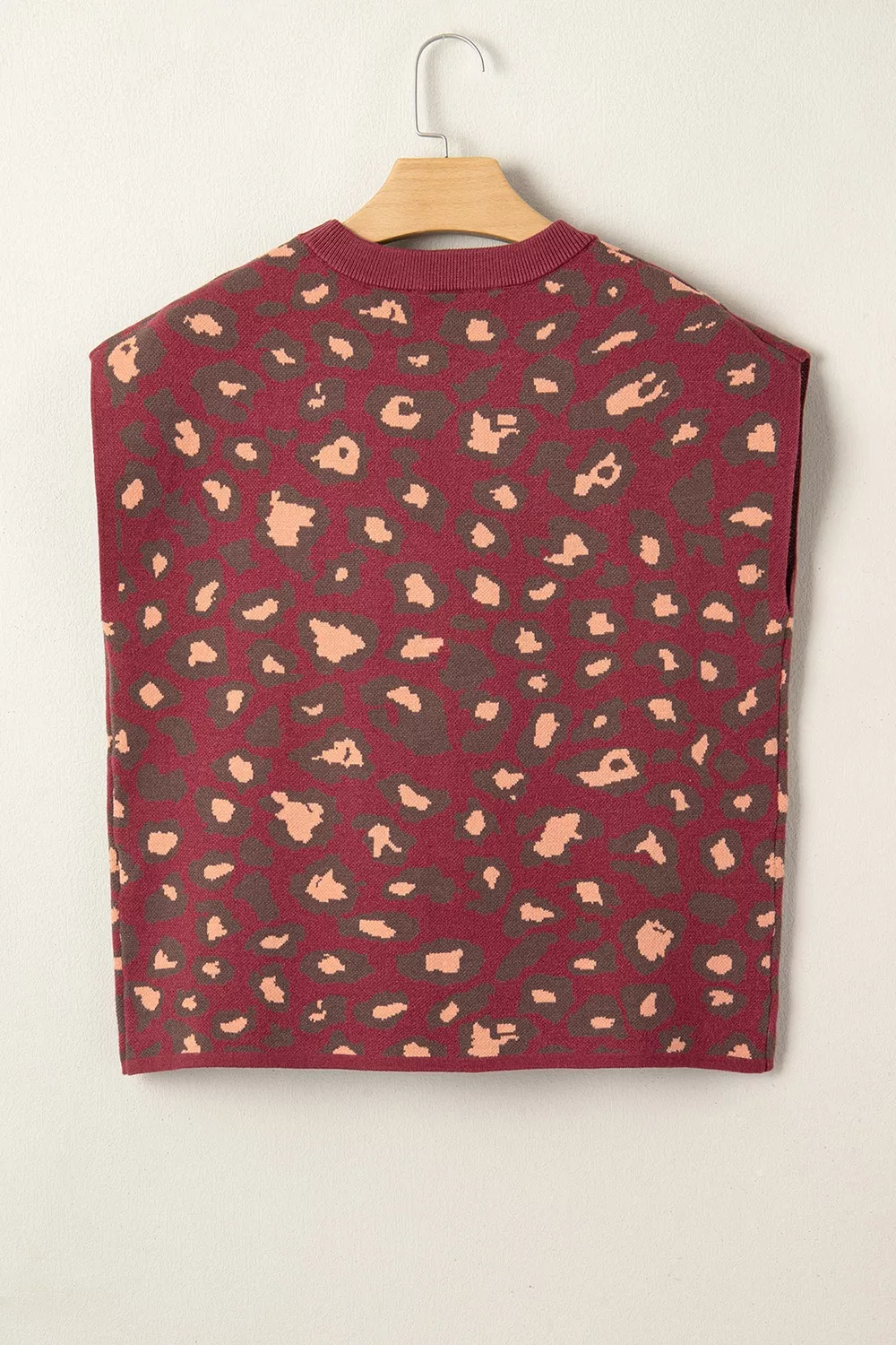 Leopard Print Cap Sleeve Knit Top, image 3