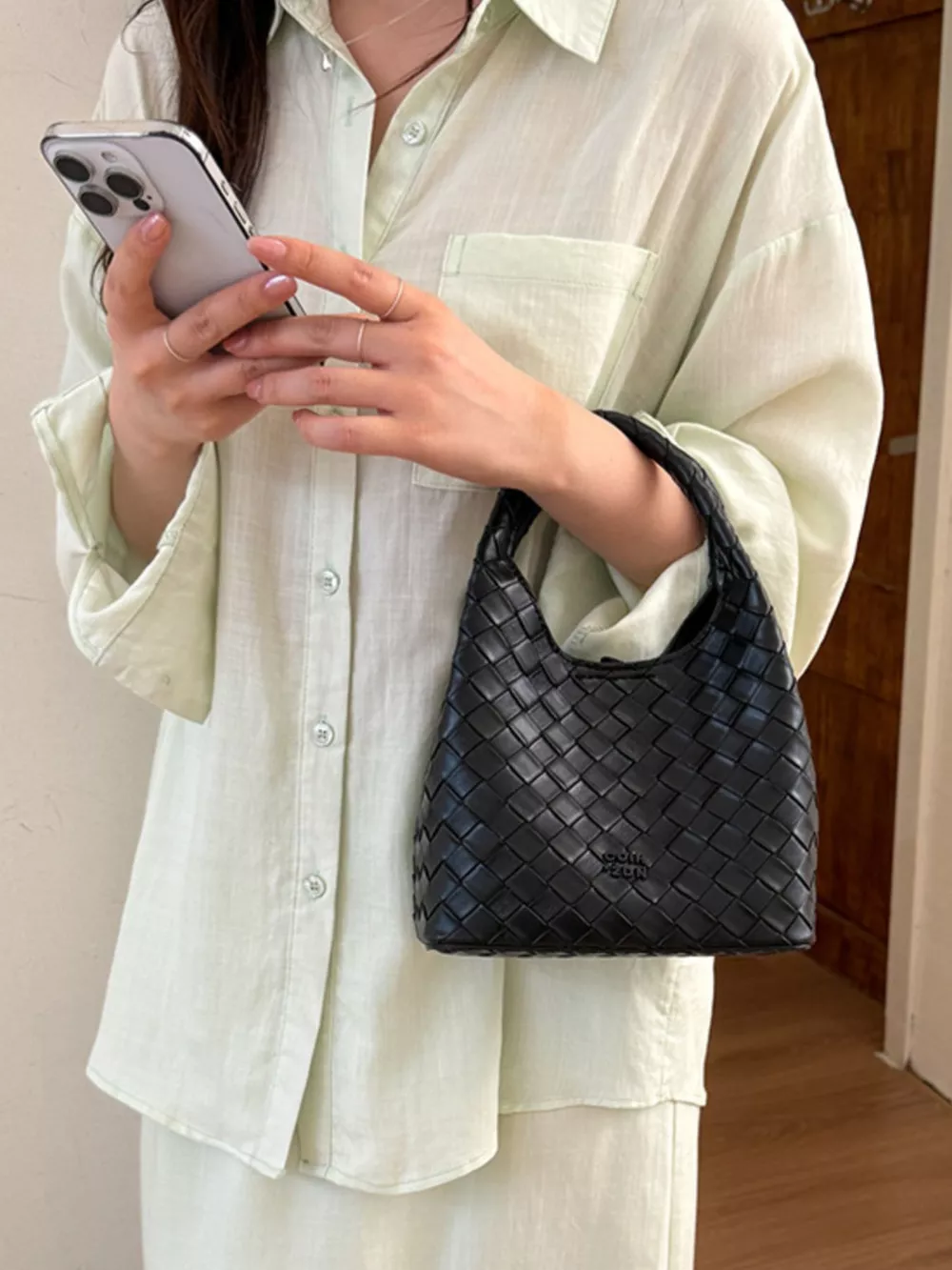 Woven Leather Crossbody Bag, image 6