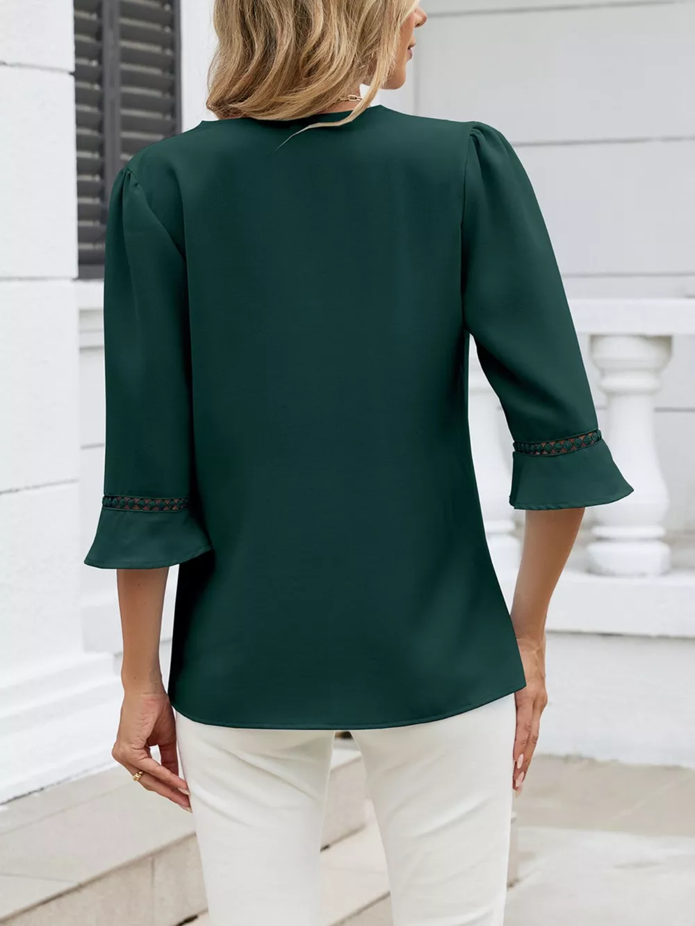 V-Neck 3/4 Sleeve Blouse, image 12
