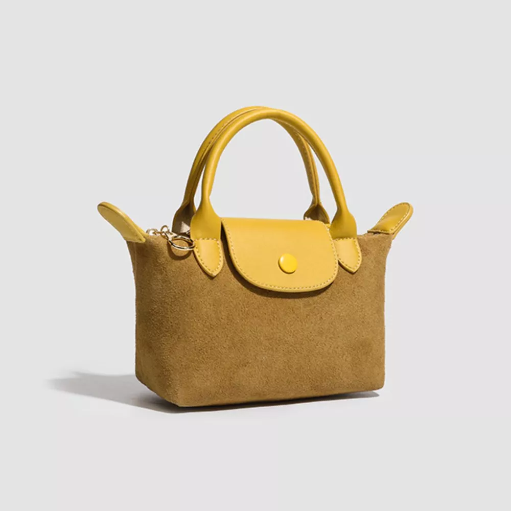 Stylish Two-Tone Suede Crossbody Bag, image 3
