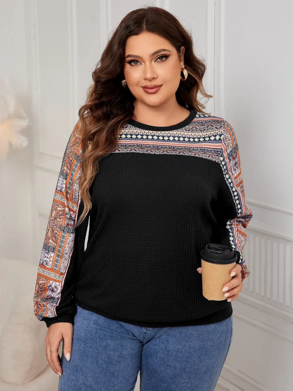 Plus Size Printed Long Sleeve Sweatshirt, image 19