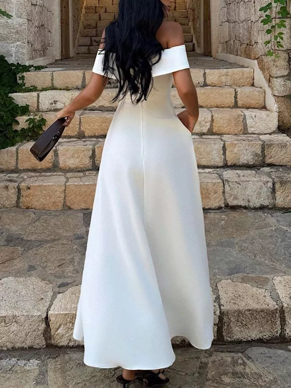 Off-Shoulder A-Line Maxi Dress, image 5