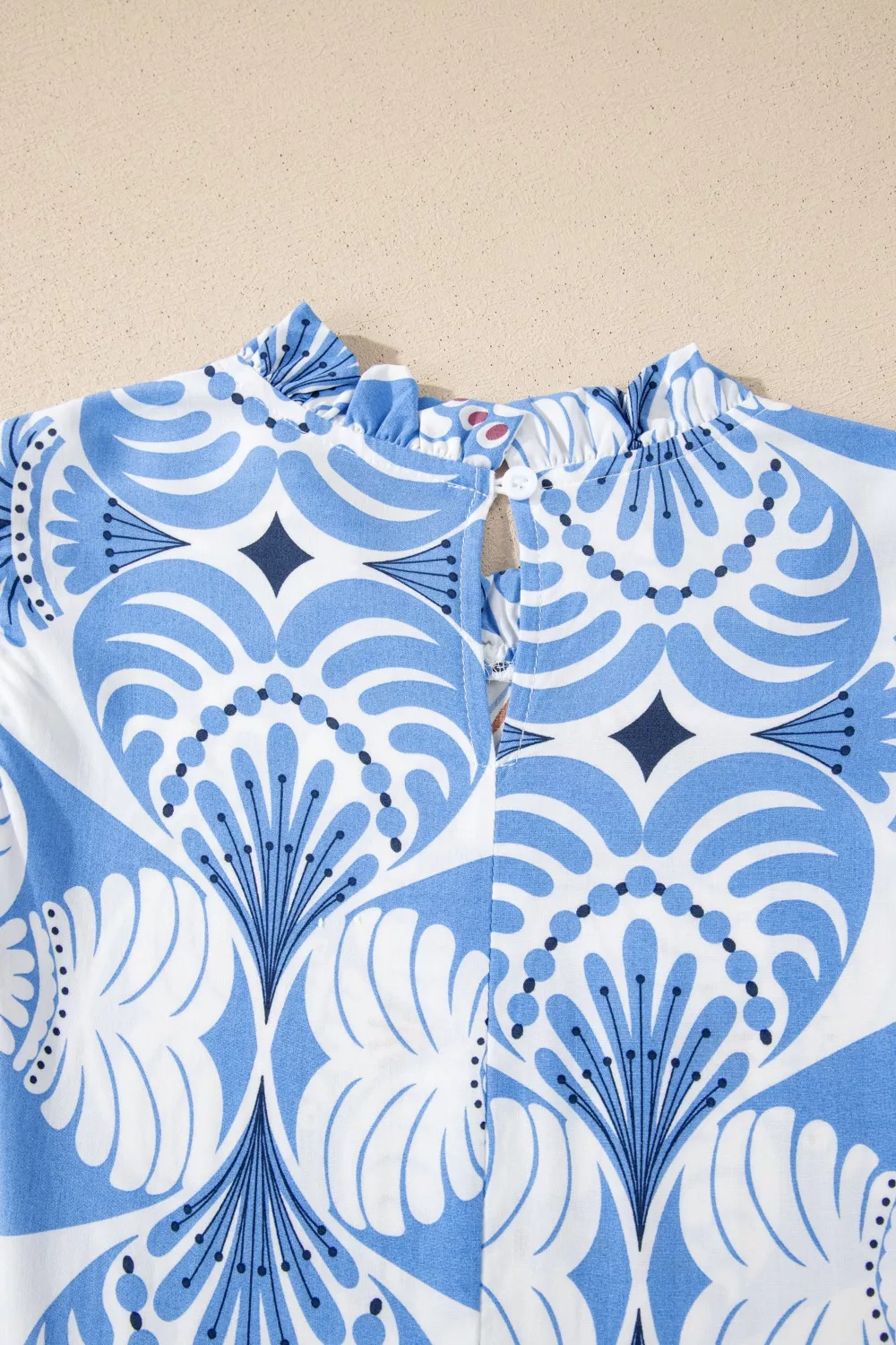 Tropical Botanic Print Flutter Sleeve Vacation Dress, image 9