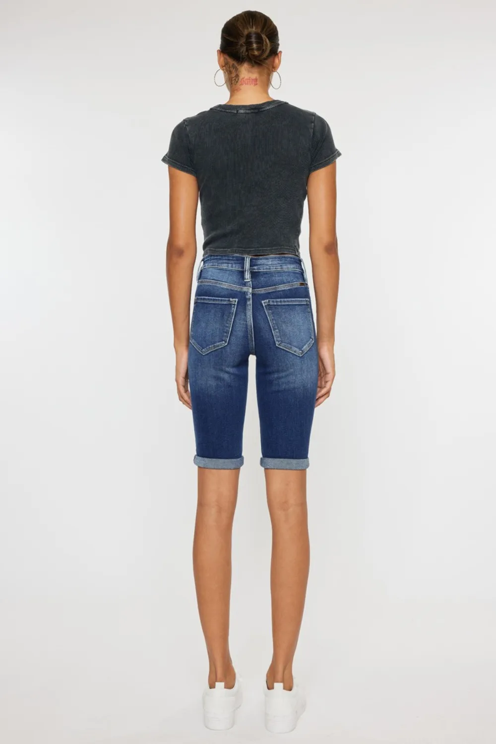 Full Size Cat's Whiskers Button Fly Denim Shorts, image 13