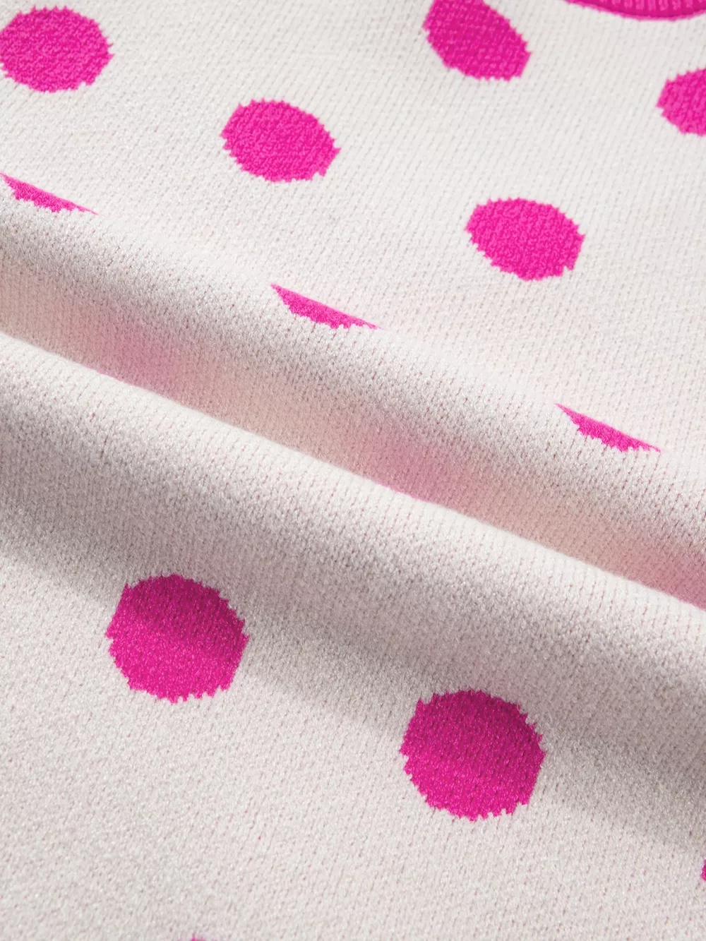 Polka Dot Puff Short Sleeve Sweater Top, image 9