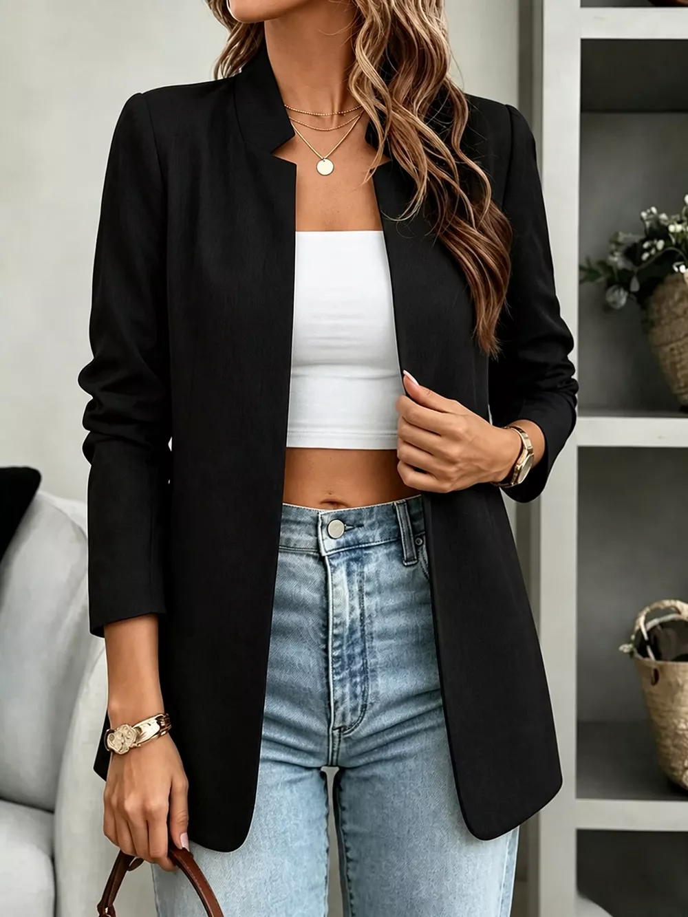 Open-Front Long Sleeve Blazer, image 4