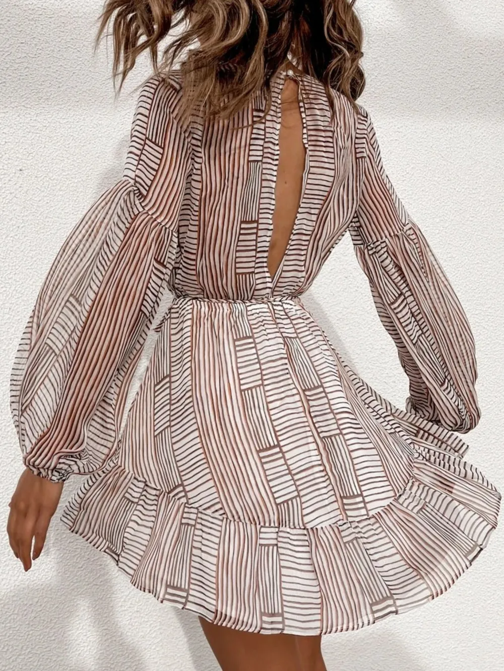 Cutout Back Surplice Long Sleeve Dress, image 10