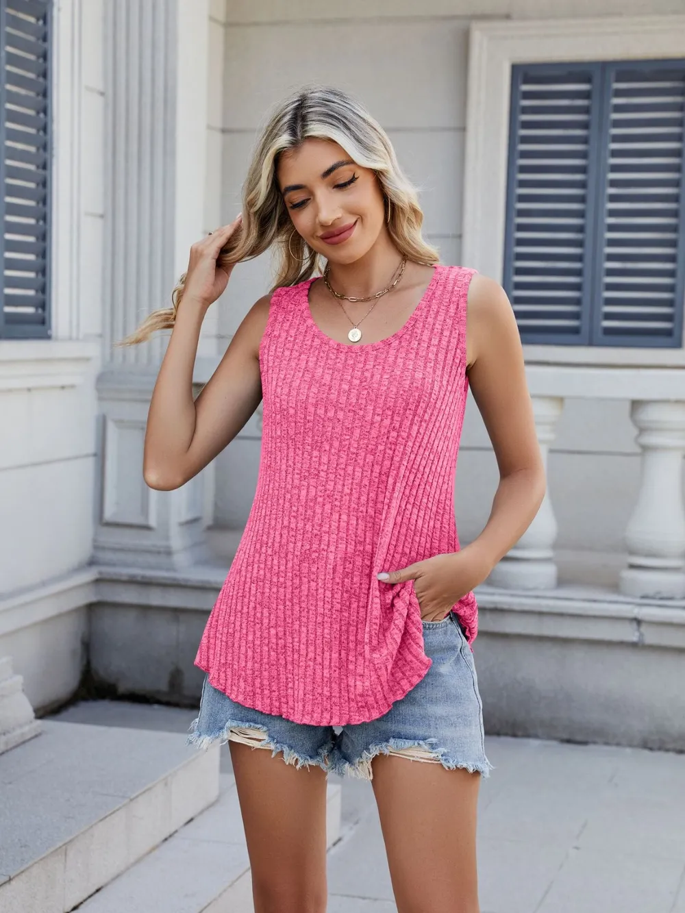 Ribbed Round Neck Tank, image 5