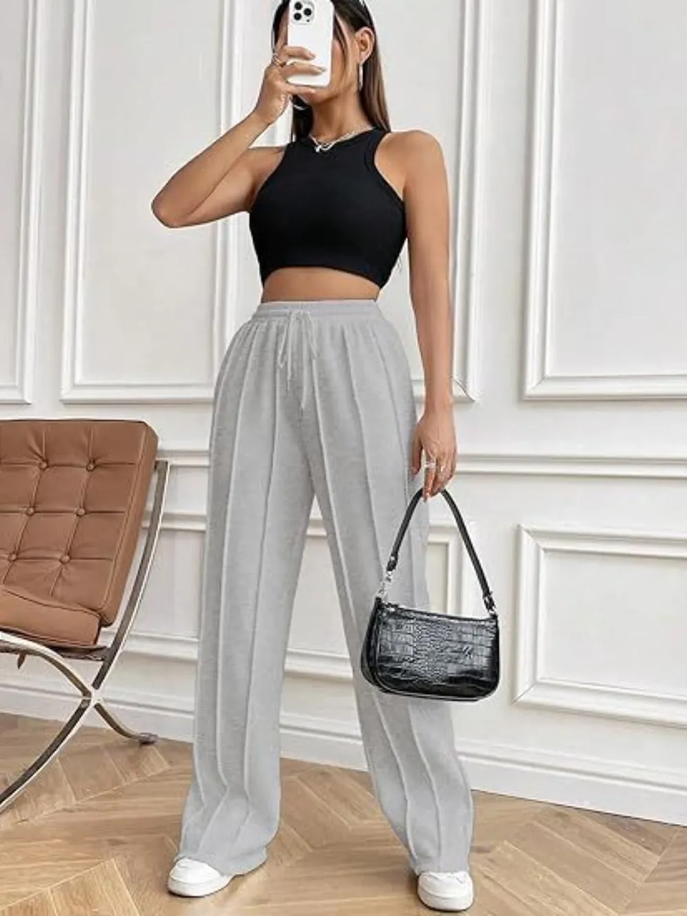 Drawstring Wide Leg Pants with Pockets, image 20