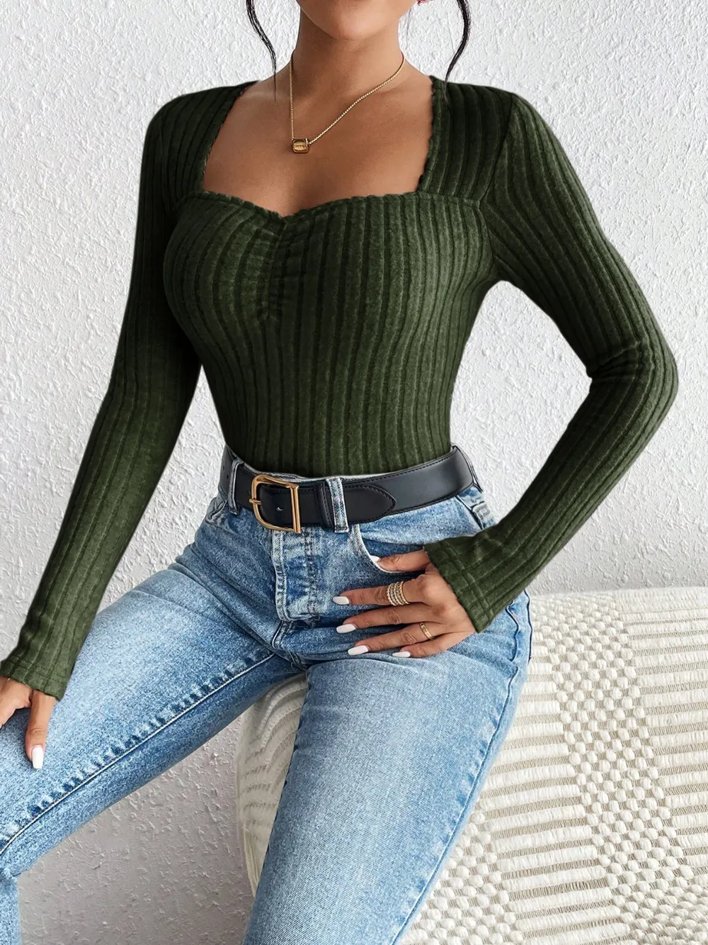 Ribbed Long Sleeve T-Shirt, image 16