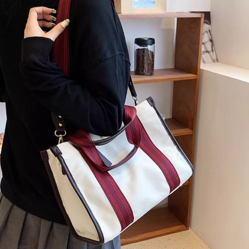 Contrast Canvas Tote Bag