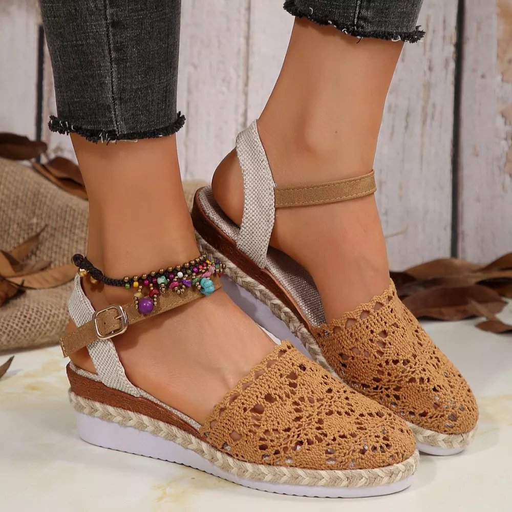 Round Toe Wedge Sandals, image 8