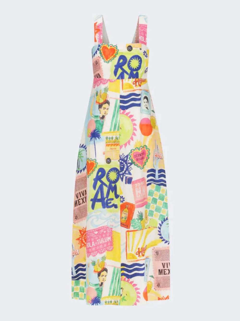 Printed Square Neck Maxi Cami Dress, image 6