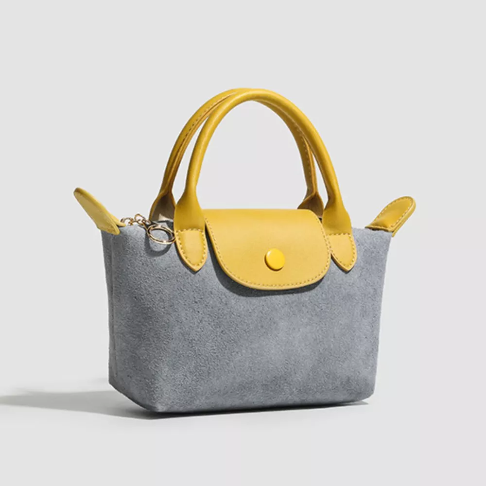 Stylish Two-Tone Suede Crossbody Bag, image 10