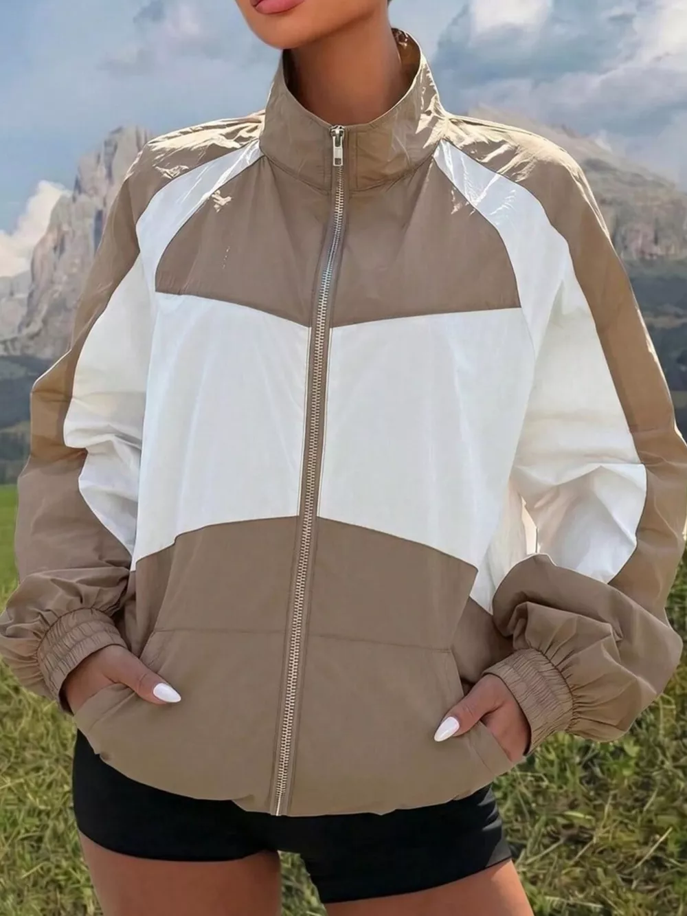 Color Block Zip-Up Jacket, image 15