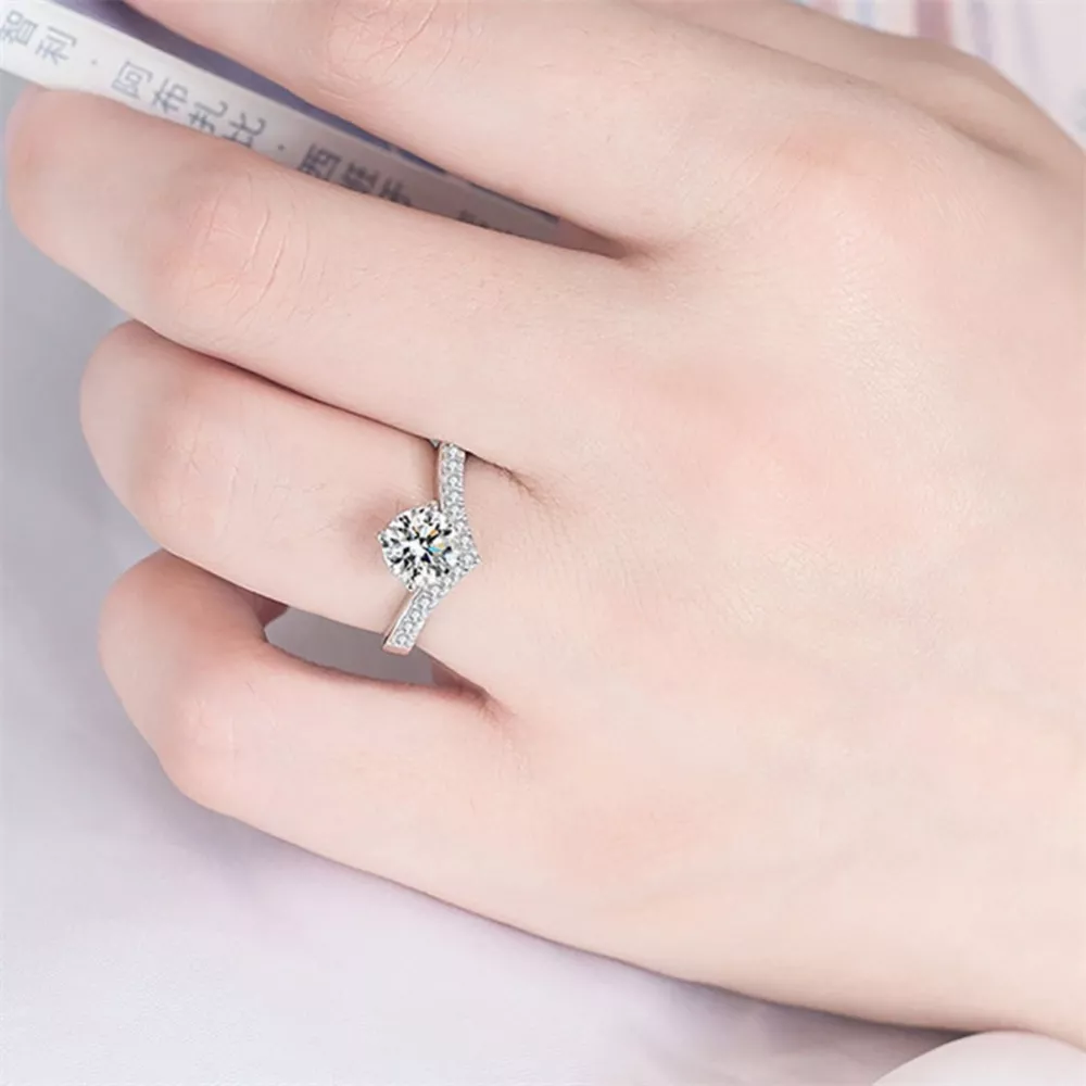2 Carat Moissanite 925 Sterling Silver Ring, image 2