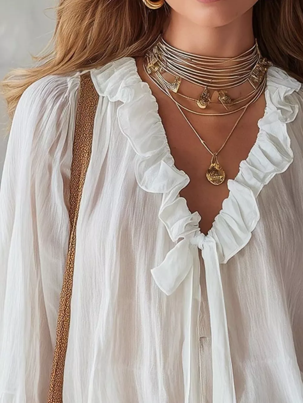 Ruffle Long Sleeve Blouse, image 2