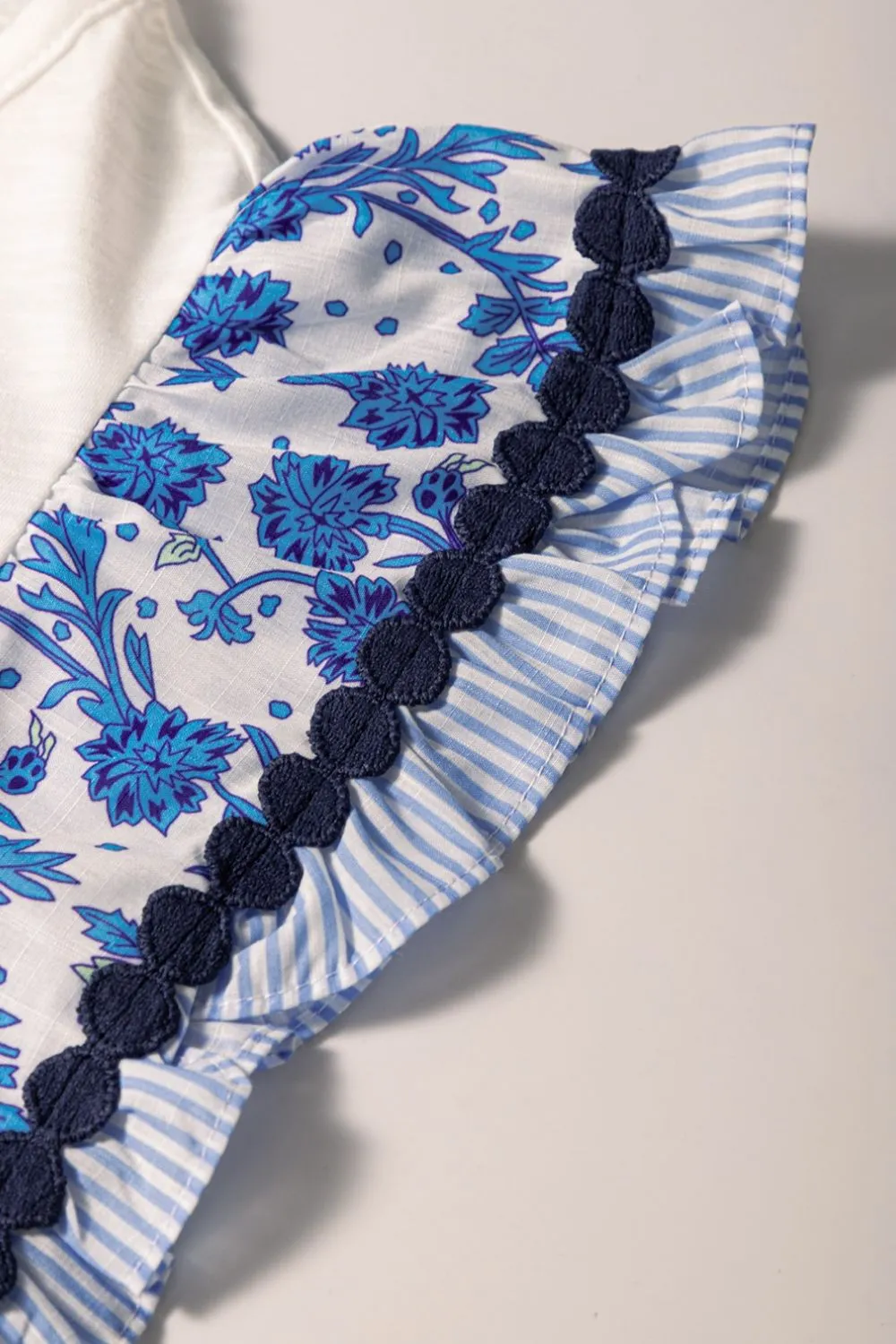 Round Neck Printed Ruffled Cap Sleeve Blouse, image 12