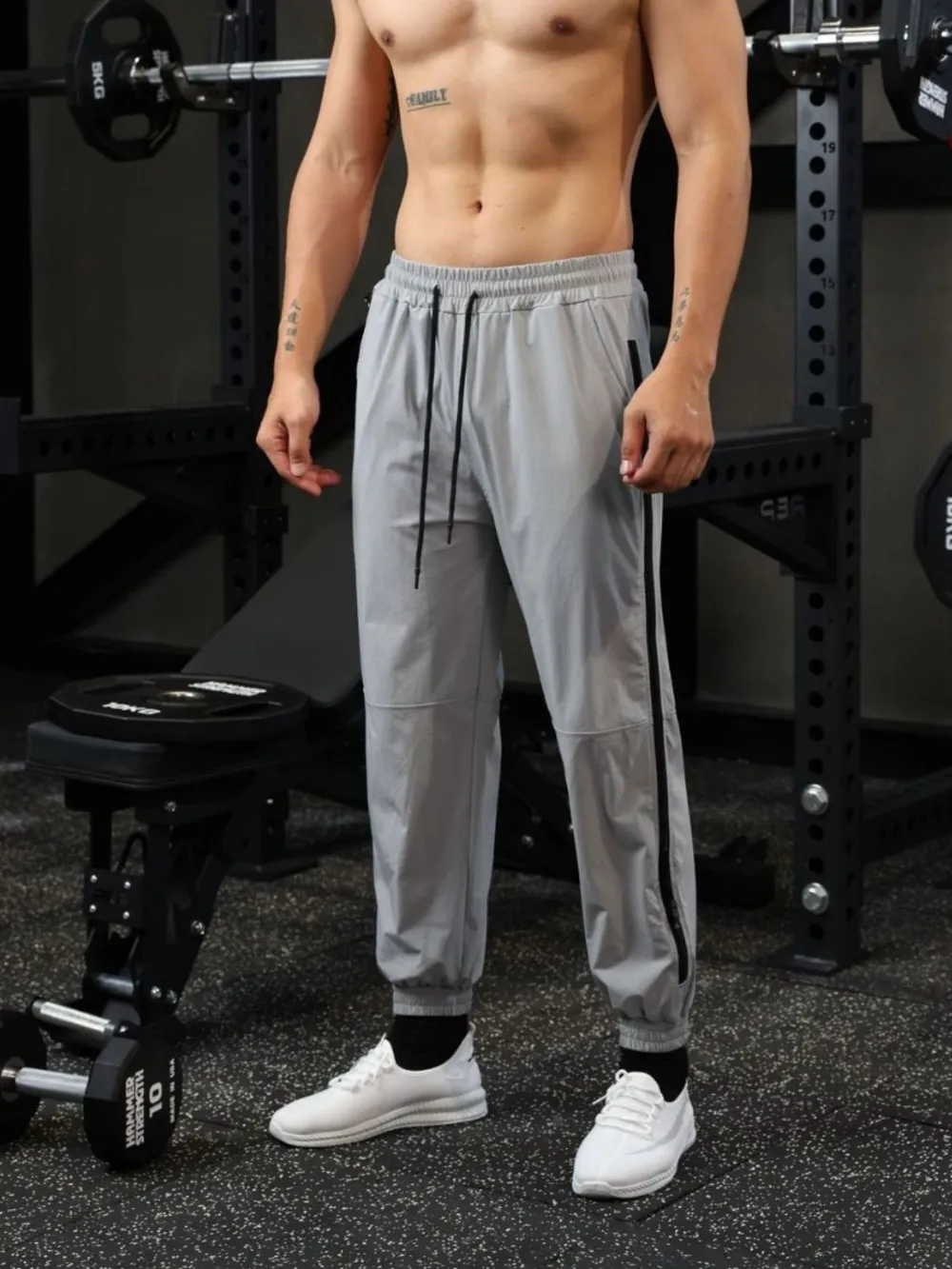 Men's Drawstring Solid Color Joggers, image 3