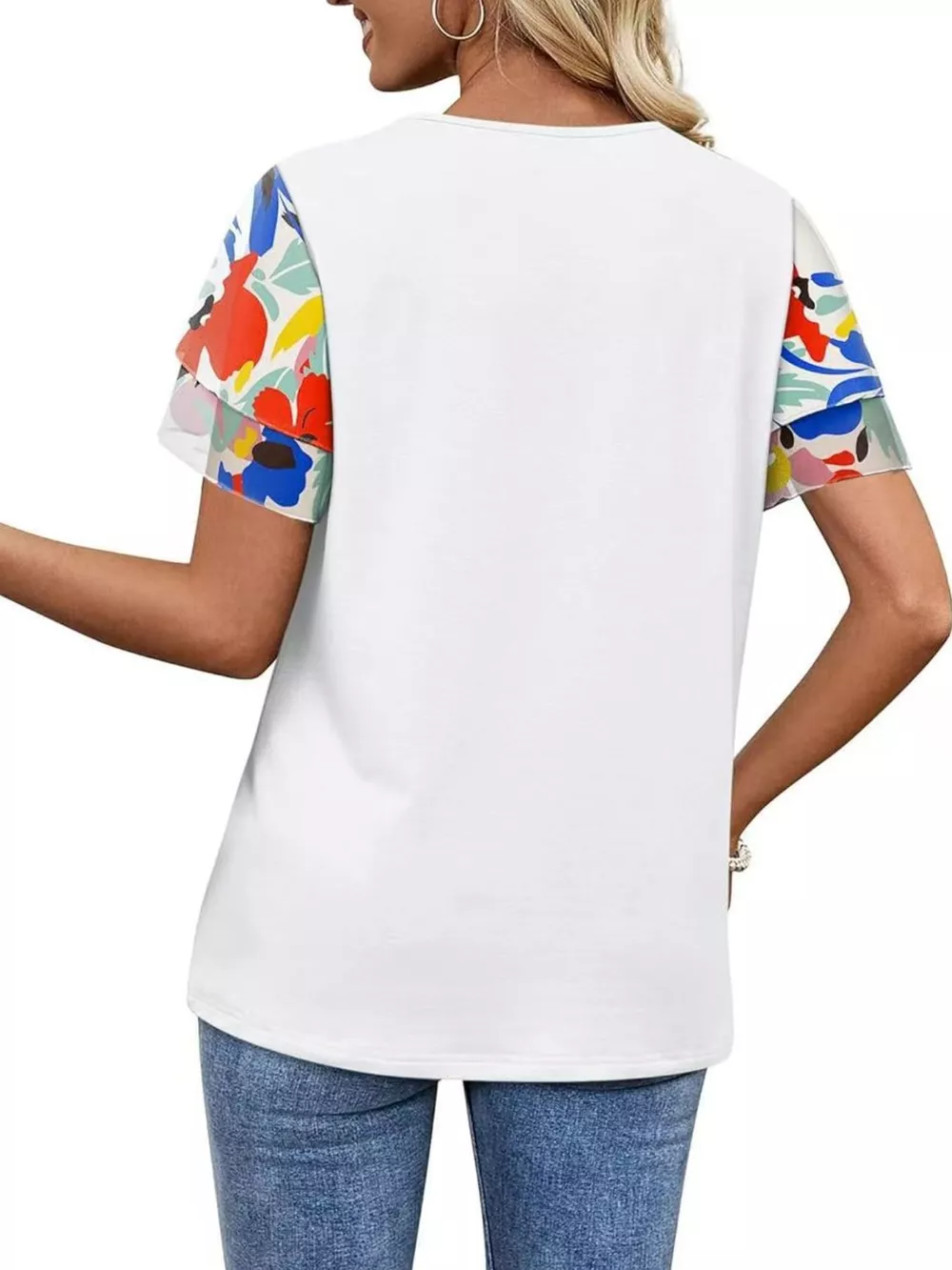 Layered Short Sleeve Round Neck T-Shirt, image 15