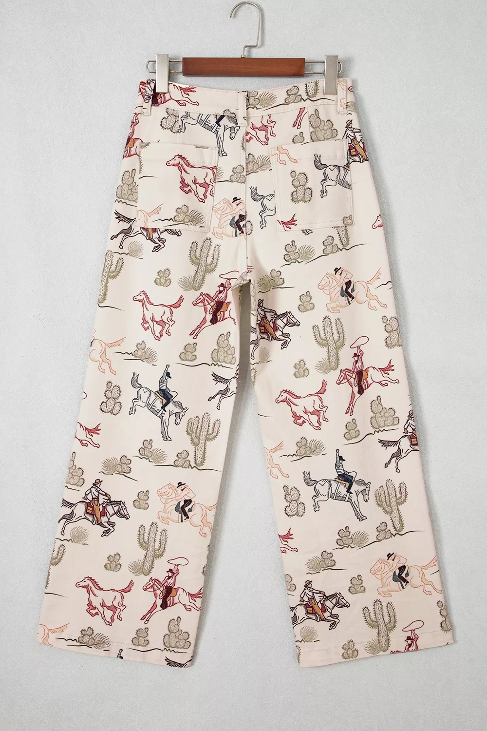 Western Print Straight Leg Ankle-Length Pocket Jeans, image 4