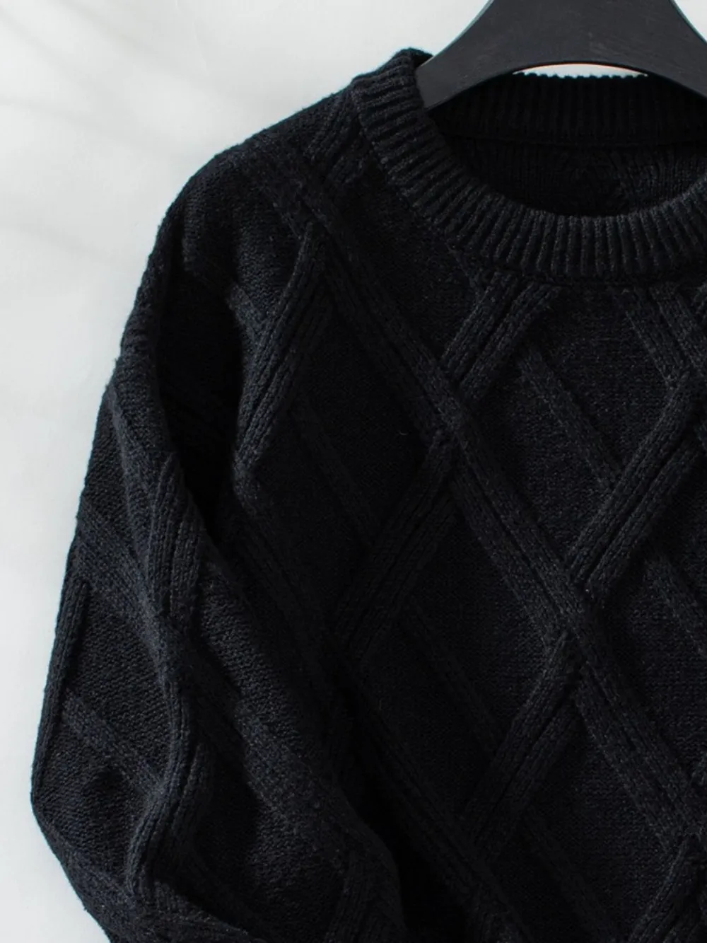Geometric Round Neck Long Sleeve Sweater, image 8
