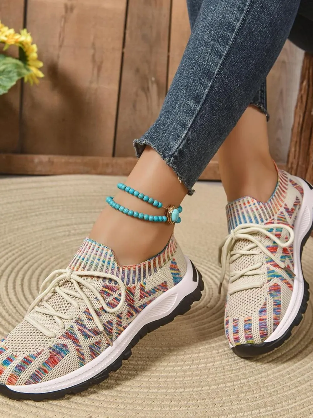 Mesh Knit Lace Up Athletic, image 15