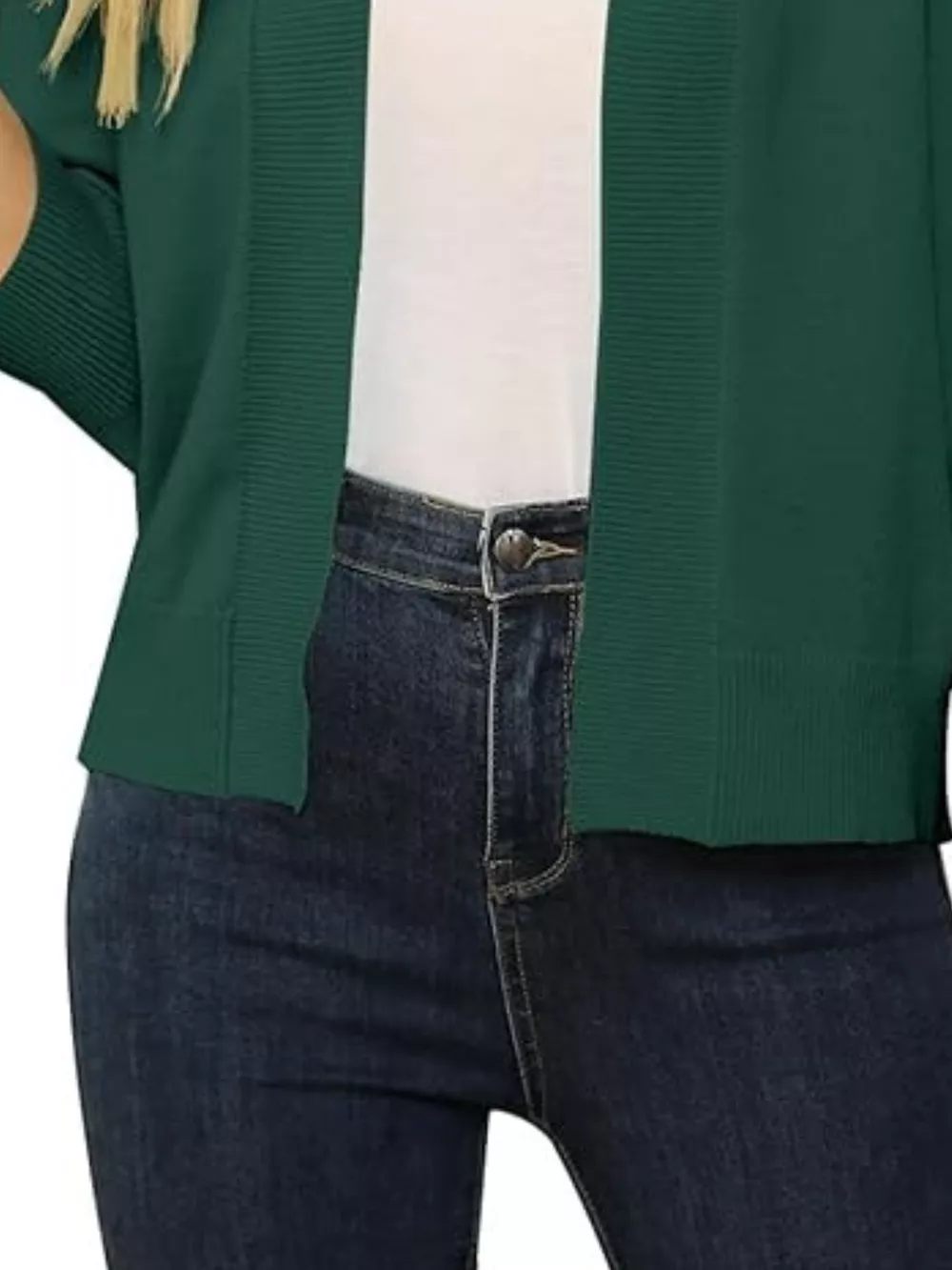 Open Front Ribbed Hem Cardigan, image 21