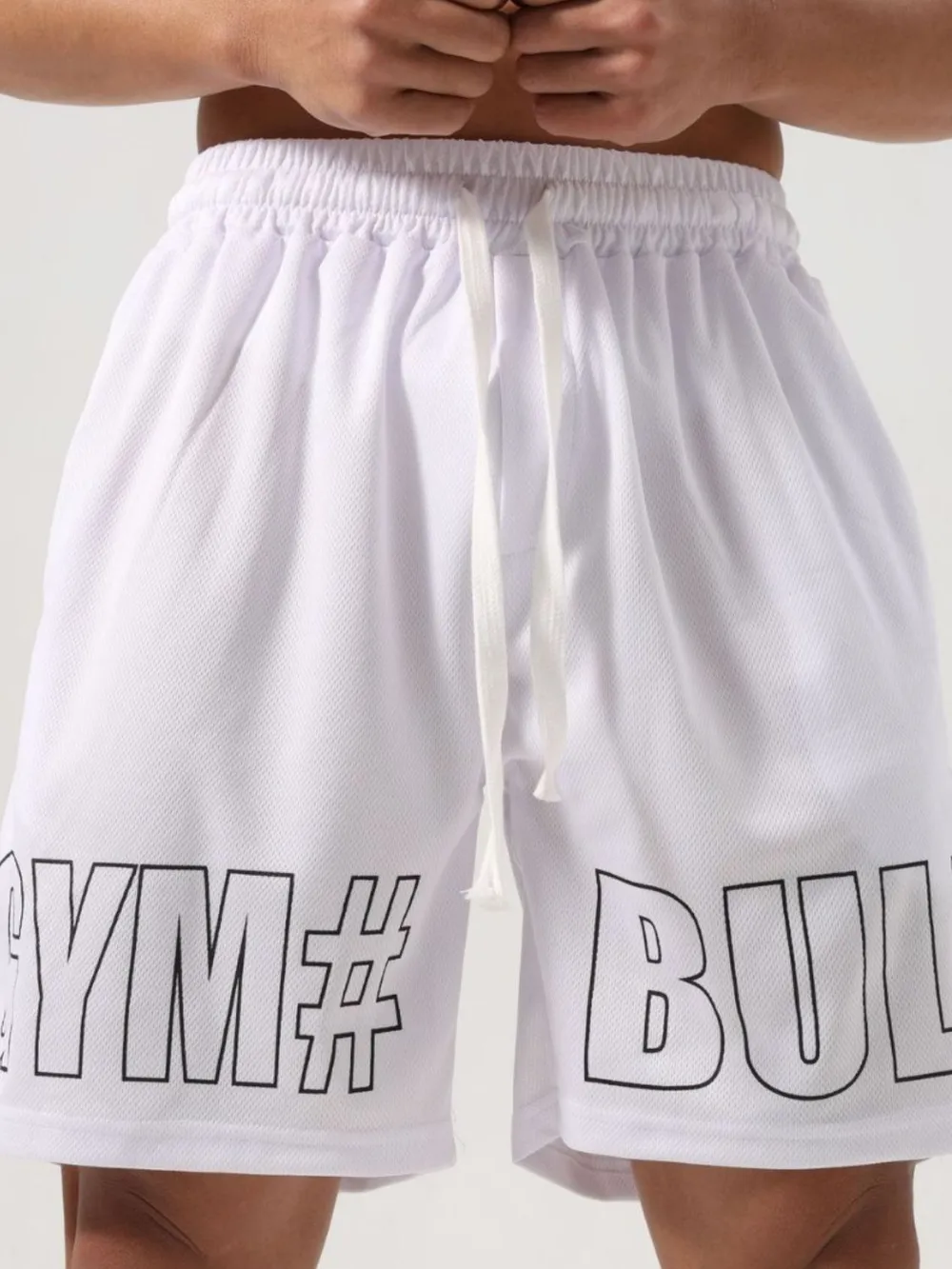 Men's Plus Size Letter Drawstring Shorts, image 2