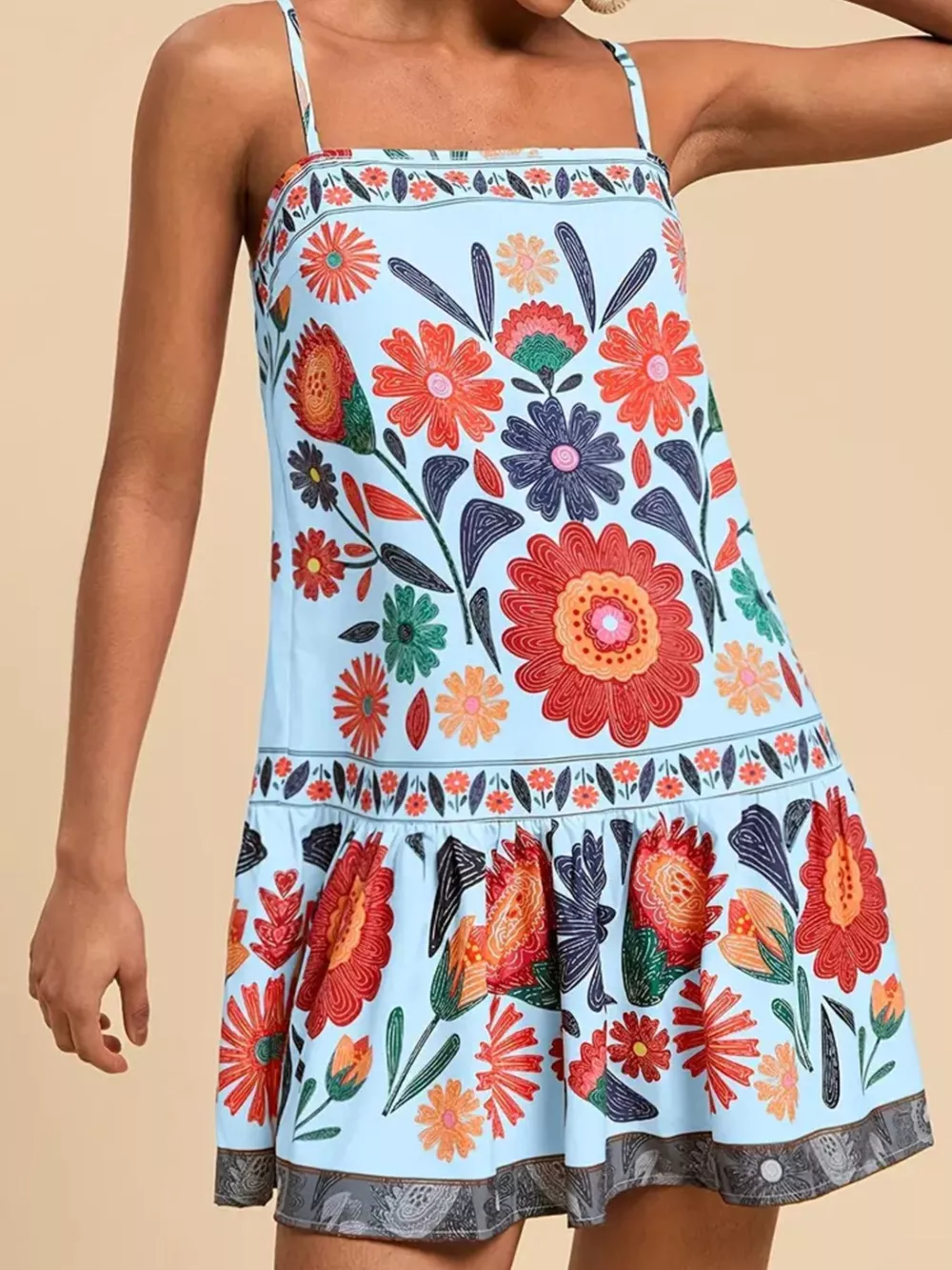 Floral Print Sleeveless Mini Dress, image 13