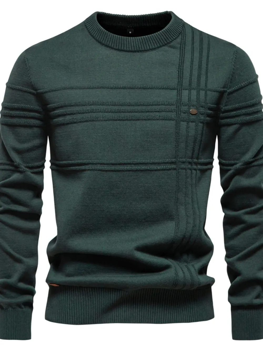Men's Round Neck Striped Sweater, image 9