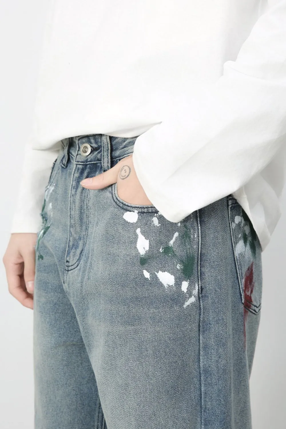 Men's Paint Wide Leg Jeans, image 6