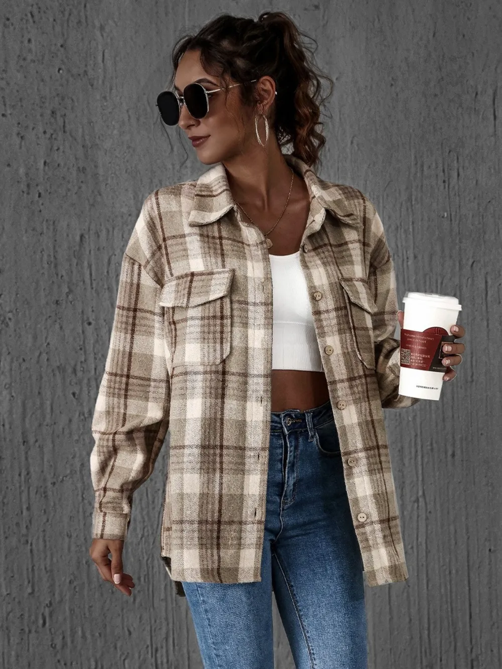 Plaid Button-Up Long Sleeve Shirt, image 9
