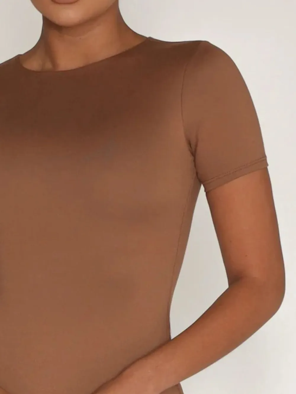 Round Neck Short Sleeve Swim Top, image 26