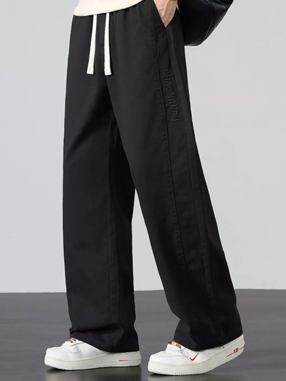 Men's Plus Size Drawstring Wide Leg Pants, image 10